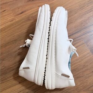 Hey Dude Lightweight White Canvas Shoes